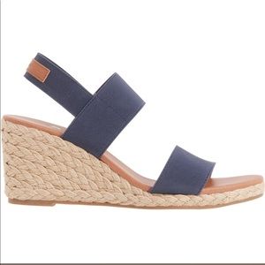 Sandals Heels Wedge By Tommy Bahama In Navy, Size:7.5